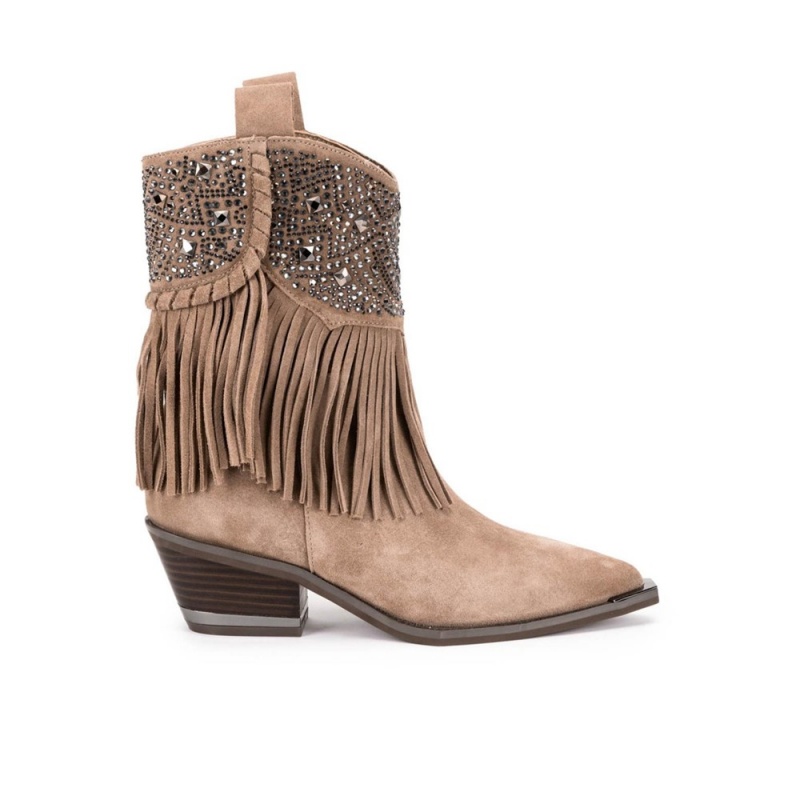 Bottines Alma En Pena Fringed Noir Femme | AYS-40731702